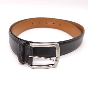 Magnanni 1252 Men's 34 Tanner Waist Dress Belt Muted Brown Leather Silver Buckle